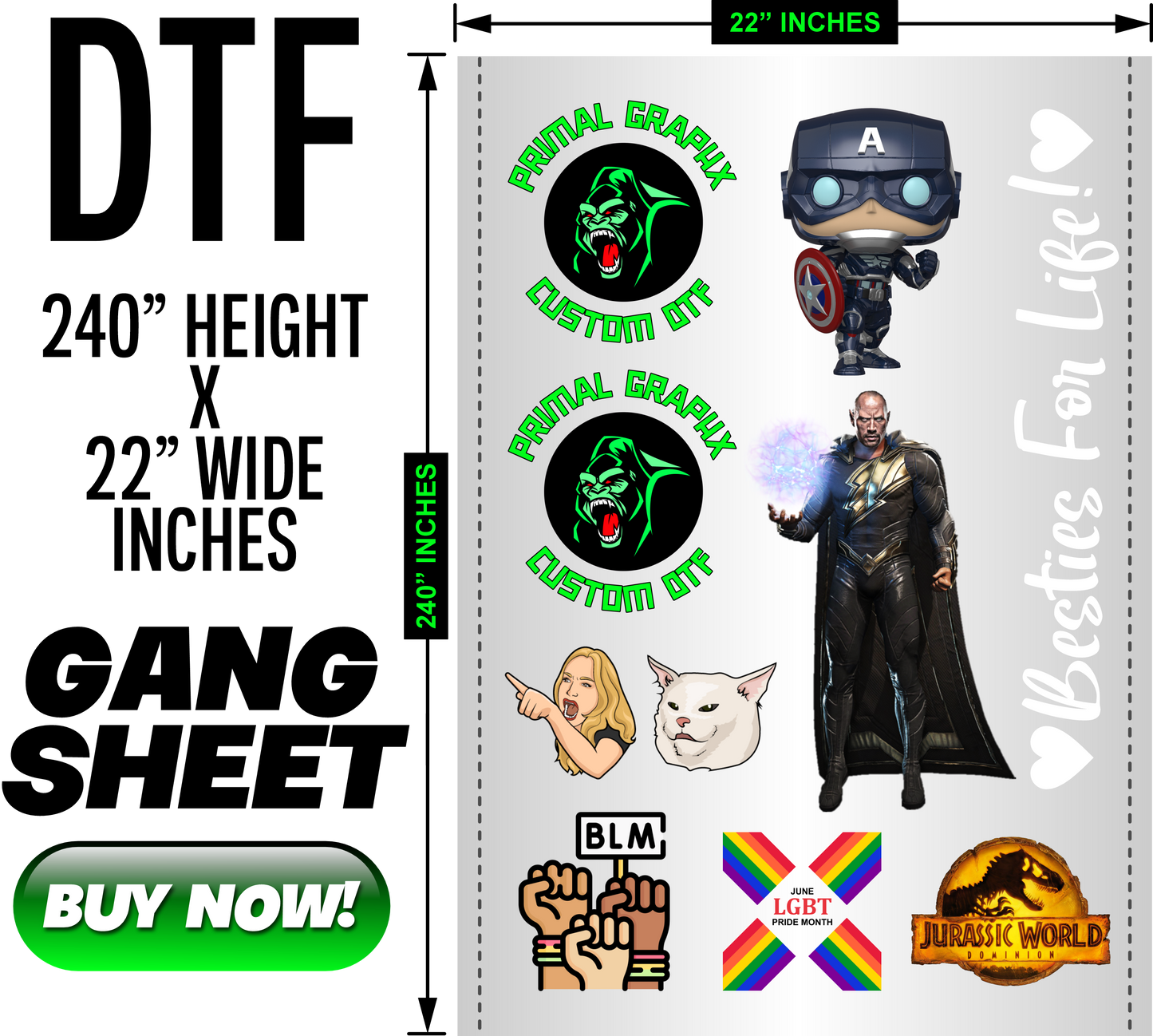 DTF GANG SHEET 22" X 240"