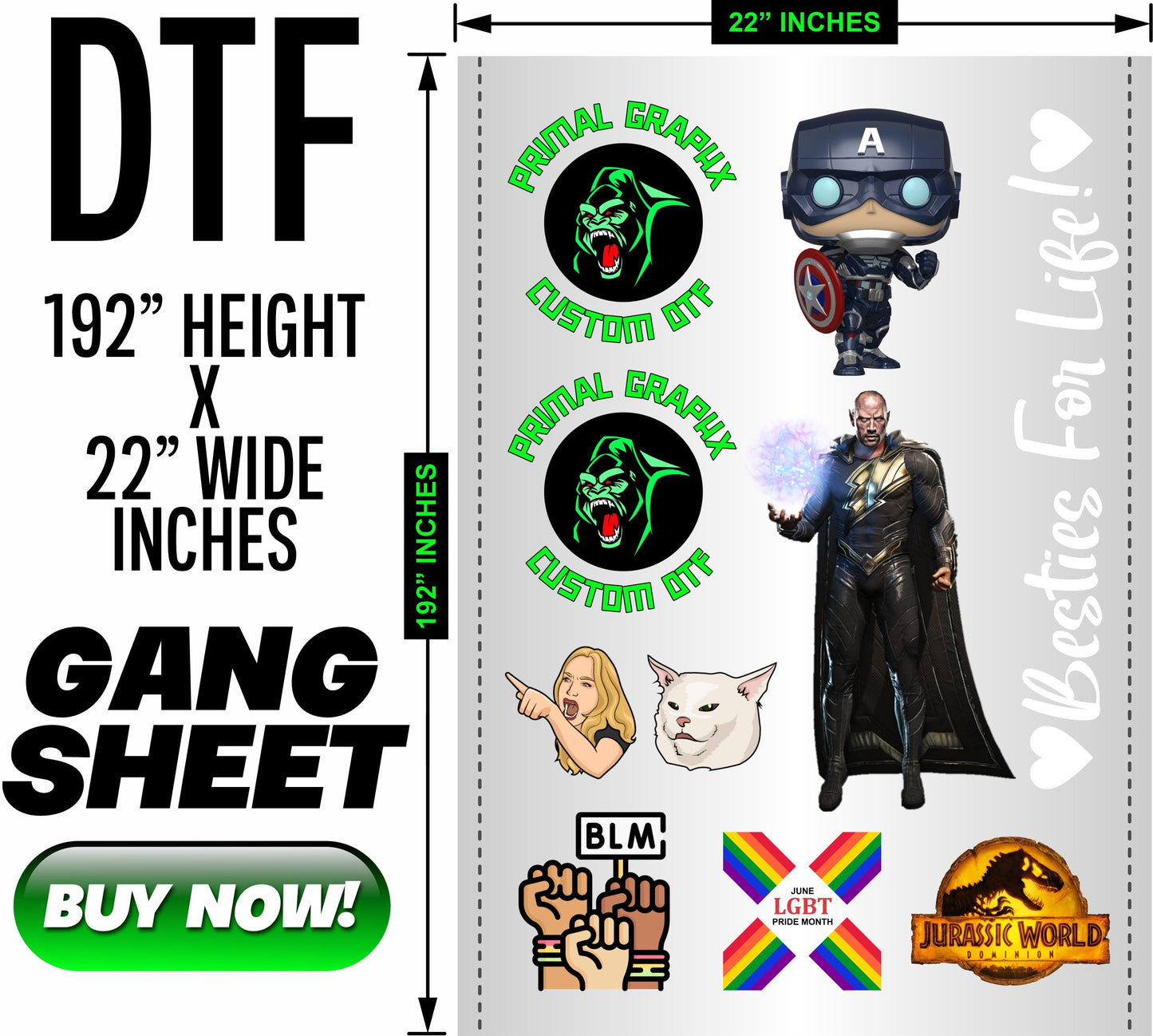 DTF GANG SHEET 22" X 192"