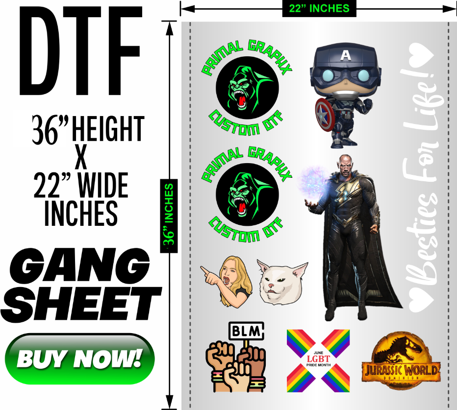 DTF GANG SHEET 22" X 36"