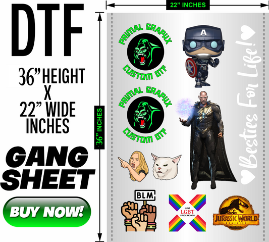 DTF GANG SHEET 22" X 36"